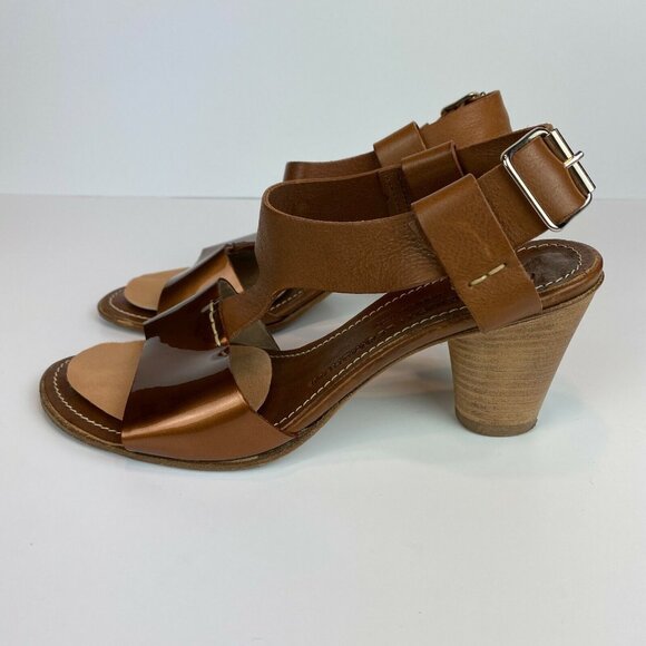 AGL Attilio Giusti Leombruni Heels Sandals‎ 5.5 Brown Copper Patent Leather 35.5 - Picture 6 of 11
